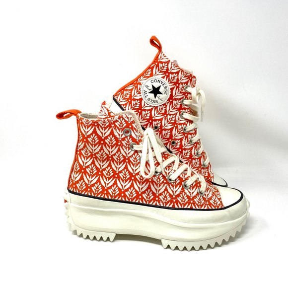 Converse Platform Sneaker Women 171922C RUN STAR HIKE HI Bright Poppy Red Canvas - Picture 4 of 10